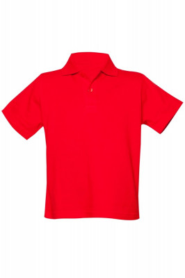 Tricou bumbac polo Pique, rosu, pentru baieti foto