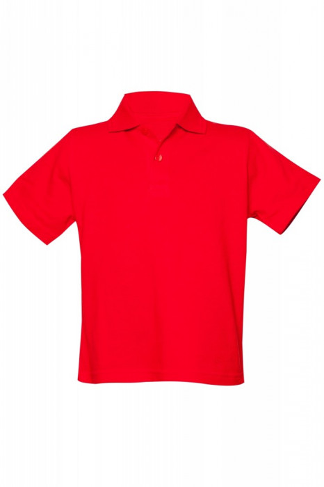 Tricou bumbac polo Pique, rosu, pentru baieti