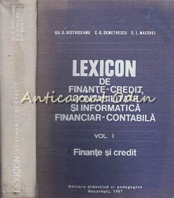 Lexicon De Finante-Credit I - Gh. D. Bistriceanu foto