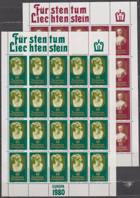 DB1 Lichtenstein 1980 Europa Maria Tereza Leopoldine von Esterhazy 2 MS MNH foto