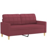 Cumpara ieftin Canapea cu 2 locuri, rosu vin, 140 cm, material textil