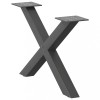 VidaXL Picioare pentru măsuță de cafea &icirc;n formă de X, 2 buc., antracit, 60x(30-31) cm, oțel 4012882