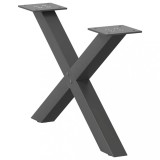 VidaXL Picioare pentru măsuță de cafea &icirc;n formă de X, 2 buc., antracit, 60x(30-31) cm, oțel