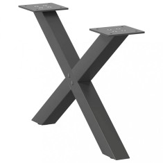 vidaXL Picioare pentru măsuță de cafea &icirc;n formă de X, 2 buc., antracit, 60x(30-31) cm, oțel 4012882