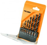 Set 8 Burghie Lemn Tolsen Industrial 3-10mm Otel Carbon DIN338, Cutie Plastic