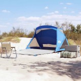 VidaXL Cort de plajă 2 persoane, albastru azur, impermeabil