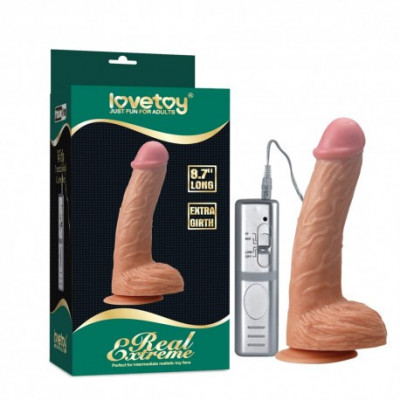 13 Vibrator cu ventuza Real Extreme Lovetoy - 22 cm foto