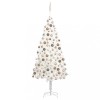 VidaXL Brad de Crăciun pre-iluminat artificial, set globuri alb 210 cm 3077635