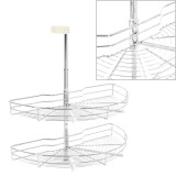 Cumpara ieftin Cos sarma bucatarie 2 rafturi argintiu 75x38x80 cm 180 grade