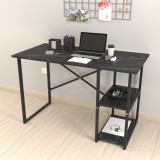 Schreibtisch Nittedal mit Regal 120x60x75cm Marmoroptik, schwarz [en.casa] HausGarden Leisure, [en.casa]