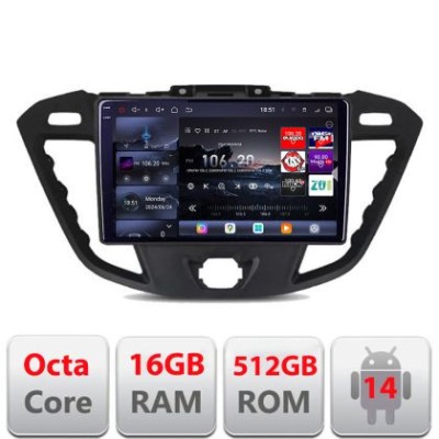 Navigatie Ford Transit 2012-2023 Edotec Kit-845 8 core QLED 2K 16+512 360 Android Waze USB Navigatie Internet Youtube Radio CarStore Technology foto