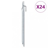 vidaXL Țăruși de cort 24 buc., formă V, 24 cm, &Oslash;20 mm, oțel galvanizat