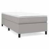 Cumpara ieftin Cadru de pat cu arcuri, gri deschis, 90x200 cm, textil
