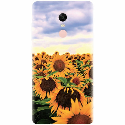 Husa silicon pentru Xiaomi Redmi Note 4, Sunflowers foto