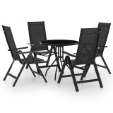 Cumpara ieftin Set mobilier bistro, 5 piese, negru si antracit