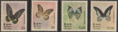 Timbre cu fluturi din Sri Lanka foto