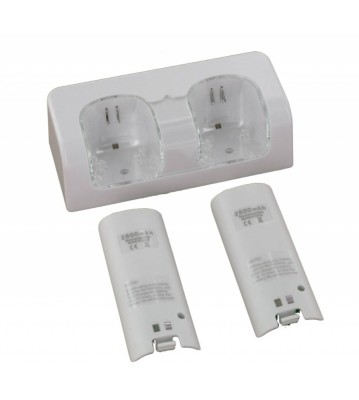 Statie de incarcare + 2 baterii 2800 mAh pentru Wii-Culoare Alb foto