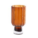 Cumpara ieftin Vaza flori sticla maro 13,5 x 26 cm