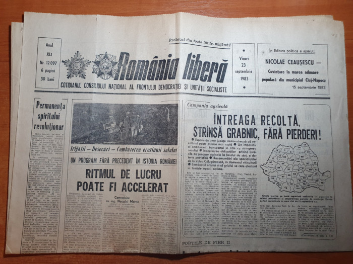 romania libera 23 septembrie 1983-art. si foto portile de fier 2