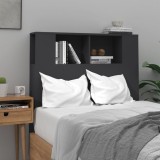 Gossi tablie de pat cu dulap, negru, 100x18,5x104,5 cm