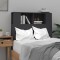 Gossi tablie de pat cu dulap, negru, 100x18,5x104,5 cm