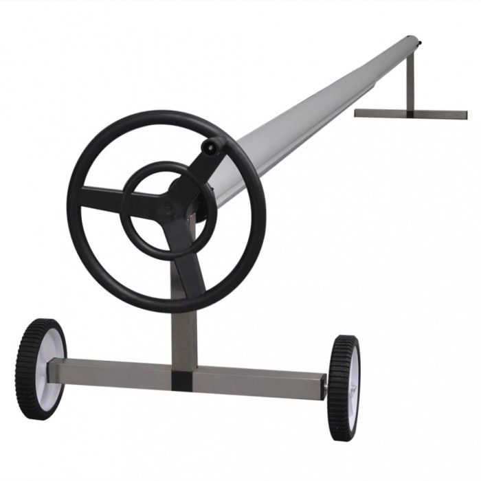 Derulator de prelată pentru piscină cu suport din oțel 90714
