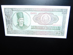 BANCNOTA ROMANIA 25 LEI 1966 AUNC foto