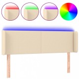 Cumpara ieftin Tablie de pat cu LED, crem, 147x16x78/88 cm, textil