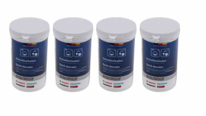 Set 4 x 250g praf anticalcar pentru masinile de spalat rufe si vase, BOSCH 00312331