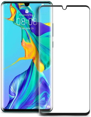Folie de sticla FULL GLUE pentru Huawei P30, GloMax 5D Negru,lipici pe toata suprafata foto