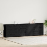 vidaXL Comode 3 pcs Stejar negru Lemn ingineresc