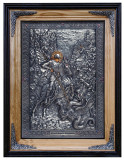 Icoane argintate, Icoana Sfantul Gheorghe, dim 52cm x 67cm, cod A-19