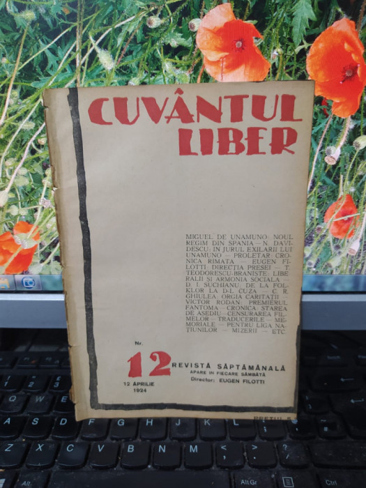 Cuv&acirc;ntul liber, seria II, anul I, nr. 12, 12 aprilie 1924, București, 183