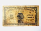 Africa Occidentala 5 Francs 1942 seria:0013440,la jumatate de pret