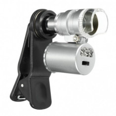 8MM 60x Zoom, microscop, lupa cu UV LED Culoare Negru foto