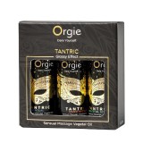 Kit ulei masaj Orgie - Tantric, pentru corp, cu arome de vin alb, orhidee, fructe de padure, kiwi si capsuni, 3 x 30 ml