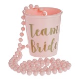 Pahar Shot Plastic, Model Team Bride, Roz, Capacitate 50ml, Lant Margele