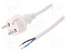 Cablu alimentare AC, 1.5m, 2 fire, culoare alb, cabluri, CEE 7/17 (C) mufa, PLASTROL - W-98359