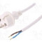 Cablu alimentare AC, 1.5m, 2 fire, culoare alb, cabluri, CEE 7/17 (C) mufa, PLASTROL - W-98359