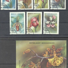 Madagascar 1993 Orchids, set+perf.sheet, used AH.058