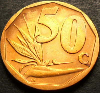 Moneda 50 CENTI - AFRICA de SUD, anul 2008 *cod 3051 B = AFURIKA TSHIPEMBE foto