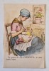 MAMA ALAPTAND PE UN SCAUN , CARTE POSTALA DE RECLAMA LA MEDICAMENTELE &#039; HEMOSTYL &#039; SI &#039; HEPAMOXIL &#039; , TEXT IN LIMBA FRANCEZA , INTERBELICA
