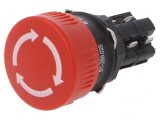 Comutator de siguranță 16mm cu 2 NC și 2 NO, roșu