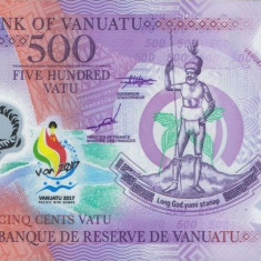 VANUATU █ bancnota █ 500 Vatu █ 2017 █ COMEMORATIV POLYMER █ UNC █ necirculata