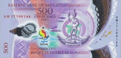 VANUATU █ bancnota █ 500 Vatu █ 2017 █ COMEMORATIV POLYMER █ UNC █ necirculata foto