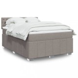 VidaXL Pat box spring cu saltea, gri taupe, 160x200 cm material textil 3287130