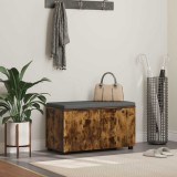 vidaXL Bancă pentru hol cu pernă cu ușă Stejar fumuriu 80 x 38 x 46 cm 891484