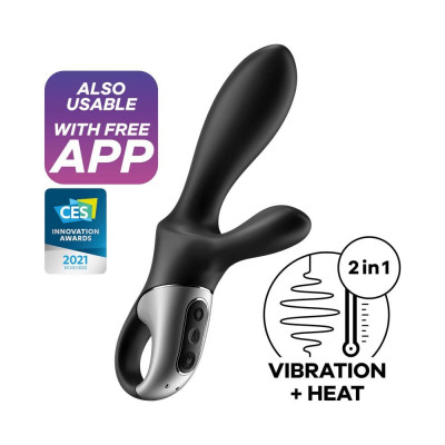 Vibrator Special Unisex Heat Climax+, Negru, 20 cm foto