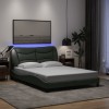 VidaXL Cadru de pat cu LED fără saltea Hvar Gri &icirc;nchis 140x190 cm Material 3213698