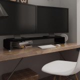Stand TV/Suport monitor, sticla, 110x30x13 cm, negru GartenMobel Dekor, vidaXL